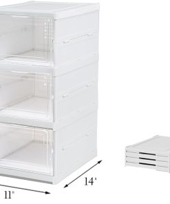 3 Layer Foldable Storage Rack for Shoes | Slippers & Books | White