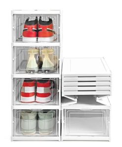 4 Layer Foldable Storage Rack for Shoes | Slippers & Books | White