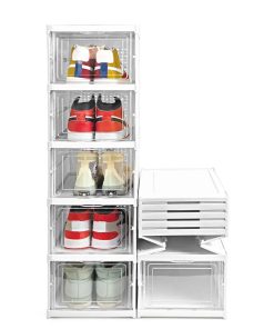 5 Layer Foldable Storage Rack for Shoes | Slippers & Books | White