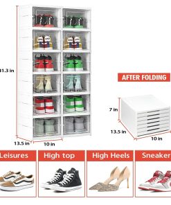 6 Layer Foldable Storage Rack for Shoes | Slippers & Books | White