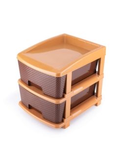 MODULAR DRAWER STORAGE 2 SECTION BROWN