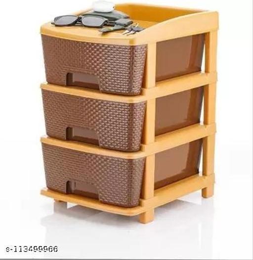 MODULAR DRAWER STORAGE 3 SECTION BROWN