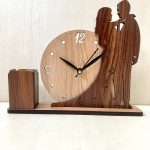 Wooden Table Clock & Holder Tp03