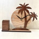 Wooden Table Clock & Holder Tp04
