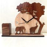 Wooden Table Clock & Holder Tp05