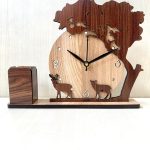 Wooden Table Clock & Holder Tp06