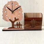 Wooden Table Clock & Holder Tp08