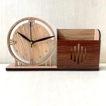 Wooden Table Clock & Holder Tp10