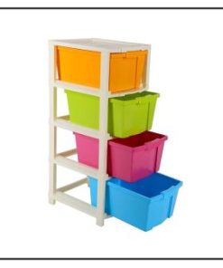 MODULAR DRAWER STORAGE 4 SECTION COLOR