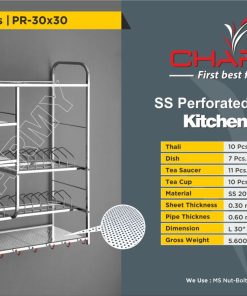 S.S. Kitchen Rack Perforated Sheet Pipe[30*30-5.600kg]