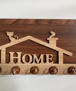 Key Stand House Shape Design Wooden [KS-08]