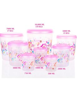 Container Set 8pcs Set Printed (1,2,3,5,7,10,500,750ml)