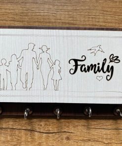 Key Stand Wooden With Mobile Stand Family Design [101]