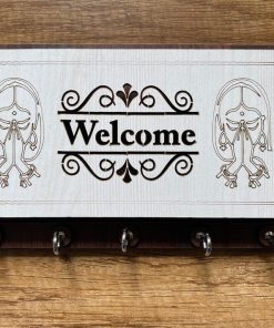 Key Stand Wooden With Mobile Stand Welcome Design [103]