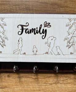 Key Stand Wooden With Mobile Stand Family Design [110]