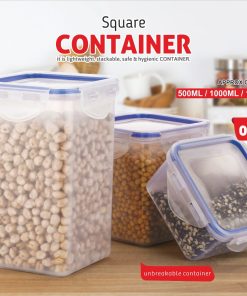 Container Squre 500/1000/1500-3pcs Set(hetal)