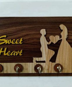 Key Stand Sweet Heart Design Wooden [KS-11]